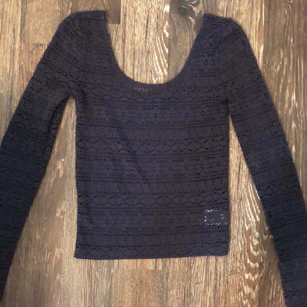 american eagle xs cropped sweater mesh knit top
